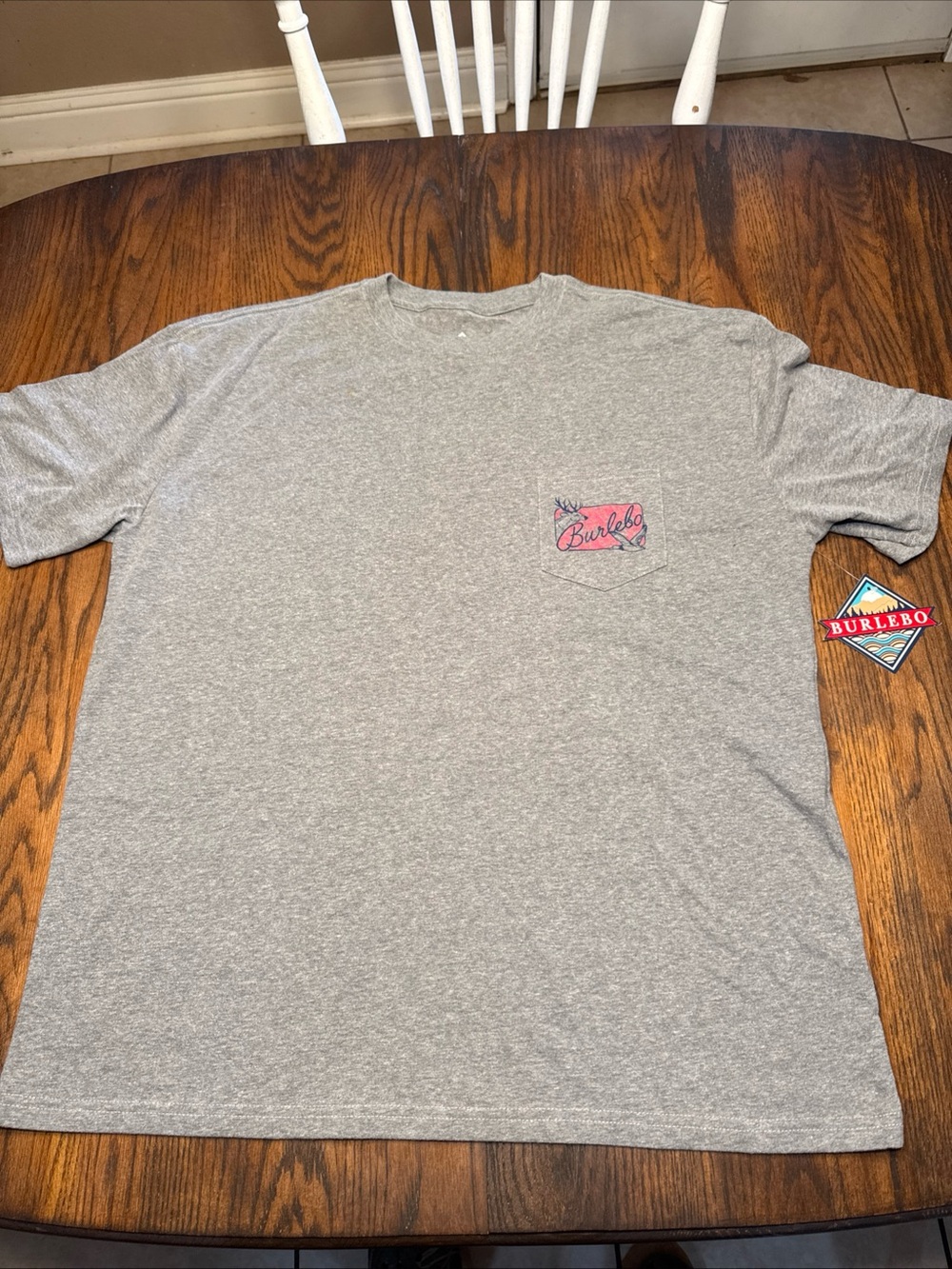 NWT Burlebo Men's X Large Gray Short Sleeve T-Shirt Hunting Deer And Duck